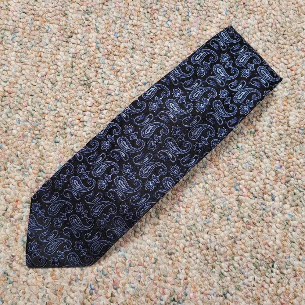 Brooks Brothers Tie Mens One‎ Size Blue Black Paisley Silk 346 Necktie Business